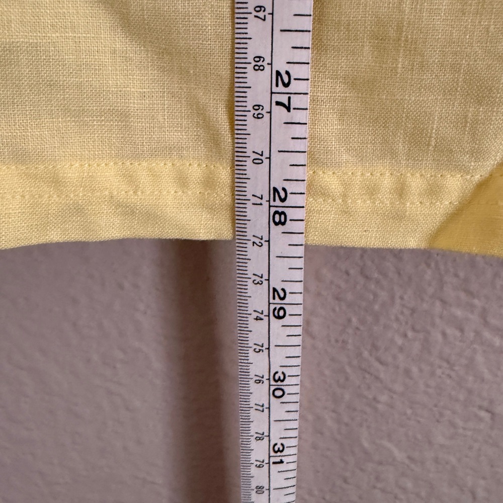 Coastal Restort Butter Yellow Linen Roll Tab Shirt Womens Large Fisherman Bright - Picture 4 of 7